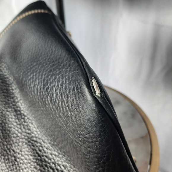 Dooney & Bourke Black Satchel Bag Domed Pebbled Leather Double Top Handle - Picture 13 of 16